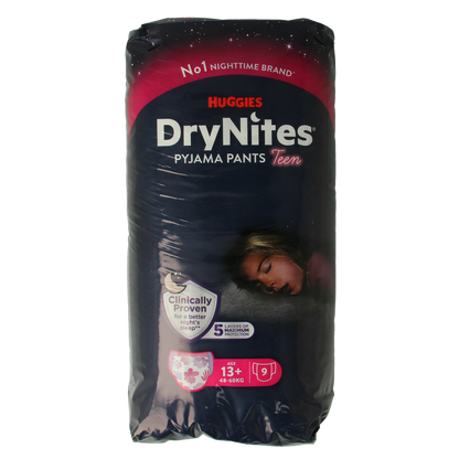 Huggies Drynites teen 13+kg girl 9.00 Stuks