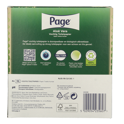 Page Vochtig toiletpapier aloe vera 152.00 Stuks
