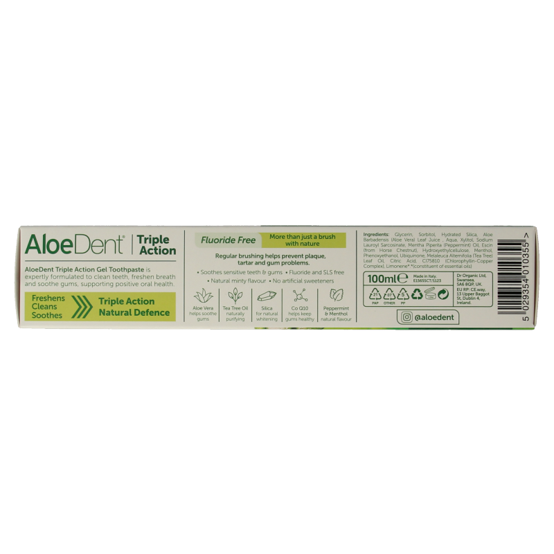 Optima Aloe dent aloe vera tandpasta triple action 100 Milliliter