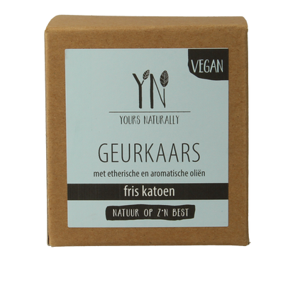 Yours Naturally Geurkaars in glas fris katoen 20cl 1 Stuks