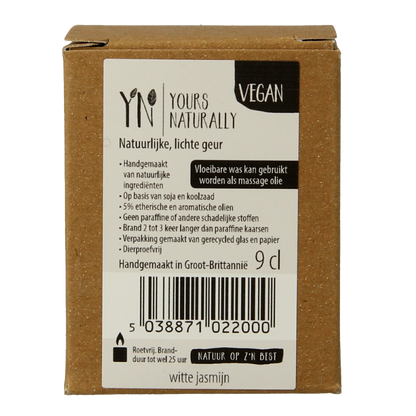 Yours Naturally Votive geurkaars witte jasmijn 9cl 1 Stuks