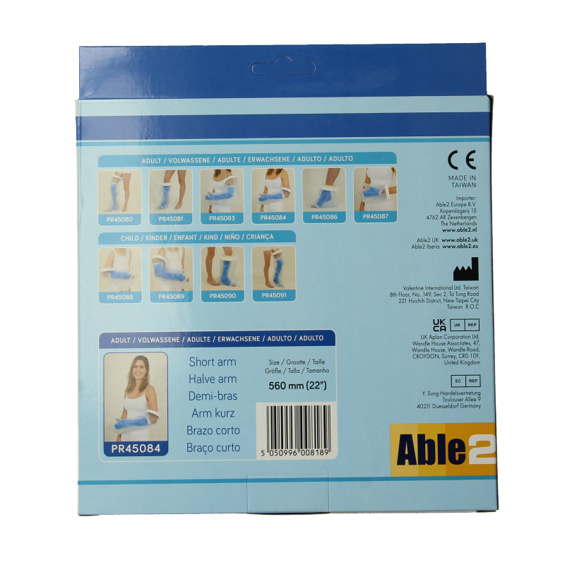 Able 2 Gipshoes halve arm volwassene 1 Stuks