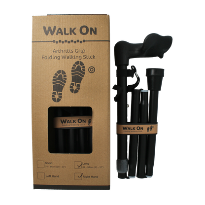 Able 2 Wandelstok anatomisch opvouw zwart mat rechts 1.00 Stuks