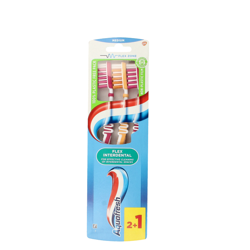 Aquafresh Tandenborstel flex interdental medium 3 Stuks