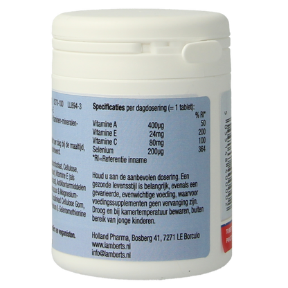 Lamberts Selenium 200mcg met vitamine A C E 100 Tabletten