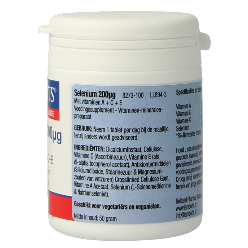 Lamberts Selenium 200mcg met vitamine A C E 100 Tabletten