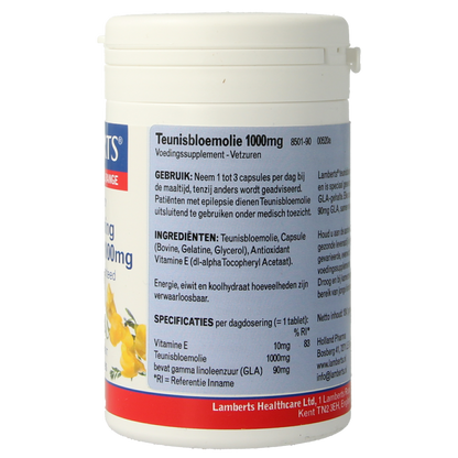 Lamberts Teunisbloemolie 1000mg (pure evening primrose) 90 Capsules