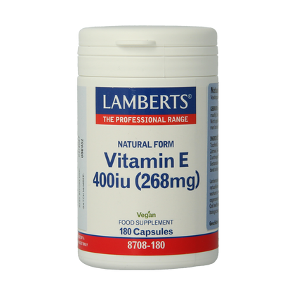 Lamberts Vitamine E 400IE natuurlijk 180.00 Vegetarische capsules