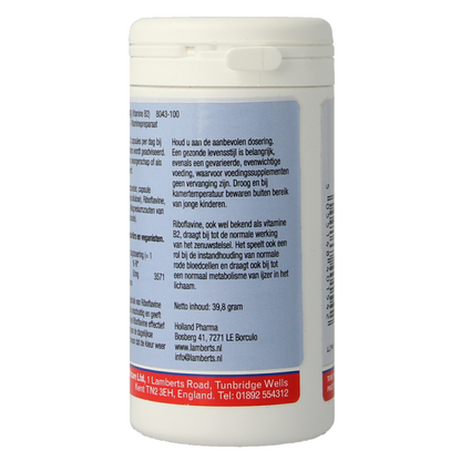 Lamberts Vitamine B2 50mg (riboflavine) 100 Vegetarische capsules