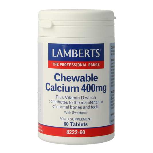 Lamberts Calcium 400mg kauwtabletten + Vit. D en Fos 60 Kauwtabletten