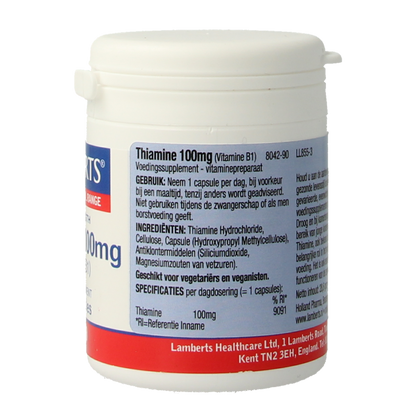 Lamberts Vitamine B1 100mg (thiamine) 90 Vegetarische capsules
