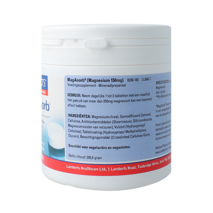 Lamberts MagAsorb (magnesium citraat) 150mg 180 Tabletten