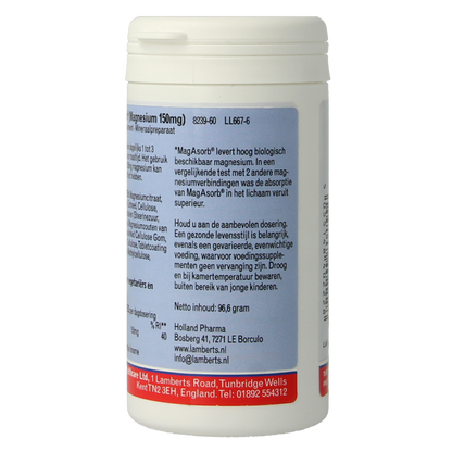 Lamberts MagAsorb (magnesium citraat) 150mg 60 Tabletten