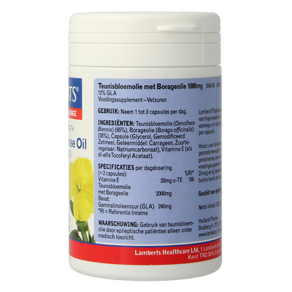 Lamberts Teunisbloem met borageolie 1000mg 90 Capsules