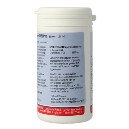 Lamberts L-Ornithine 500mg 60 Vegetarische capsules