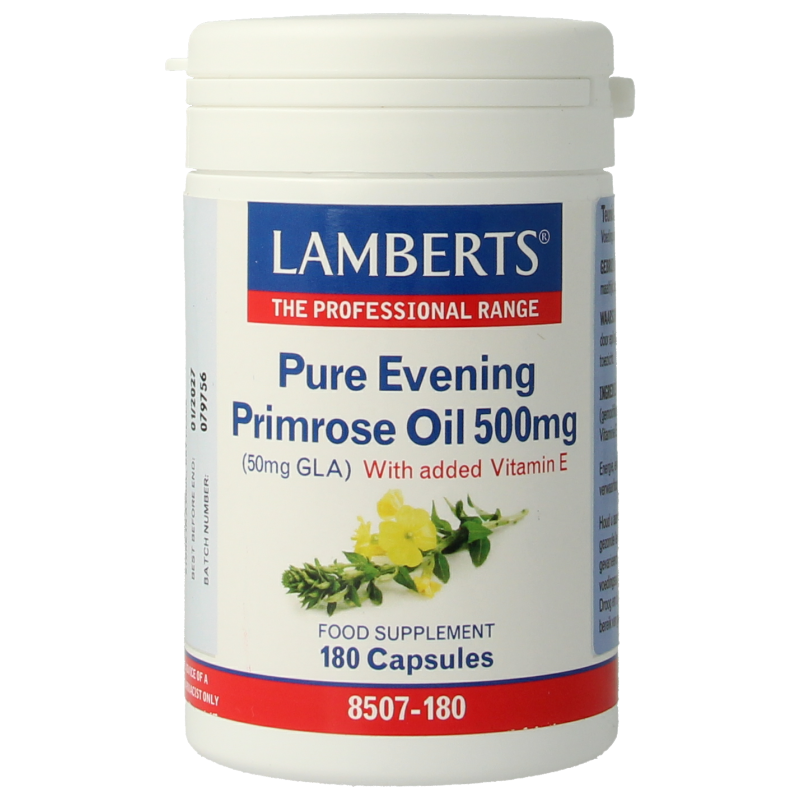 Lamberts Teunisbloemolie 500mg (pure evening primrose oil) 180 Vegetarische capsules