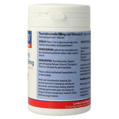 Lamberts Teunisbloemolie 500mg (pure evening primrose oil) 180 Vegetarische capsules
