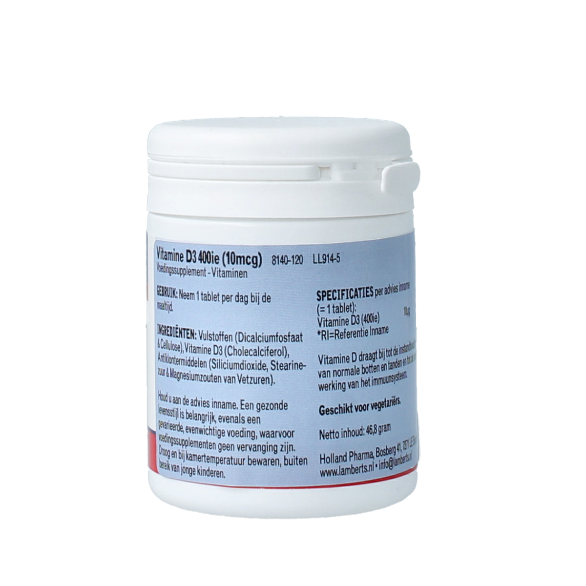 Lamberts Vitamine D3 400IE 10mcg 120.00 Tabletten