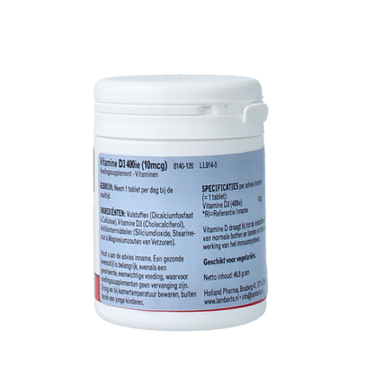Lamberts Vitamine D3 400IE 10mcg 120.00 Tabletten