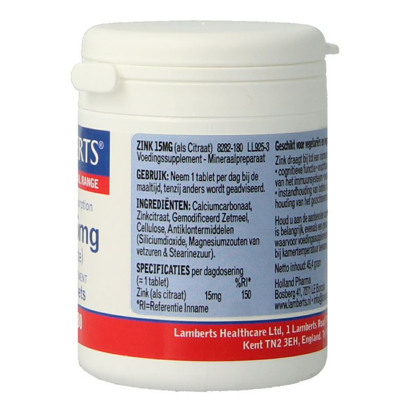 Lamberts Zink citraat 15mg 180 Tabletten