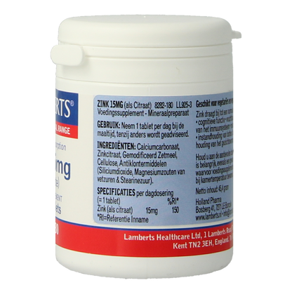 Lamberts Zink citraat 15mg 180 Tabletten