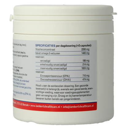 Lamberts Pure visolie 1100mg omega 3 120 Capsules