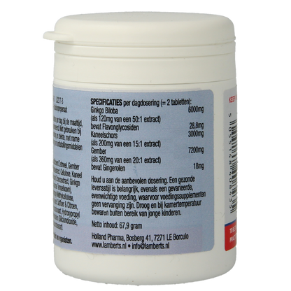 Lamberts Veintain (met ginkgo, kaneel) 60 Tabletten
