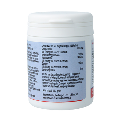 Lamberts Veintain (met ginkgo, kaneel) 60.00 Tabletten