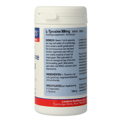 Lamberts L-Tyrosine 500mg 60 Capsules