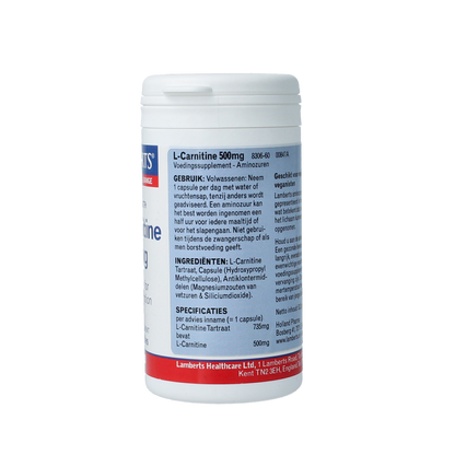 Lamberts L-Carnitine 500mg 60.00 Vegetarische capsules
