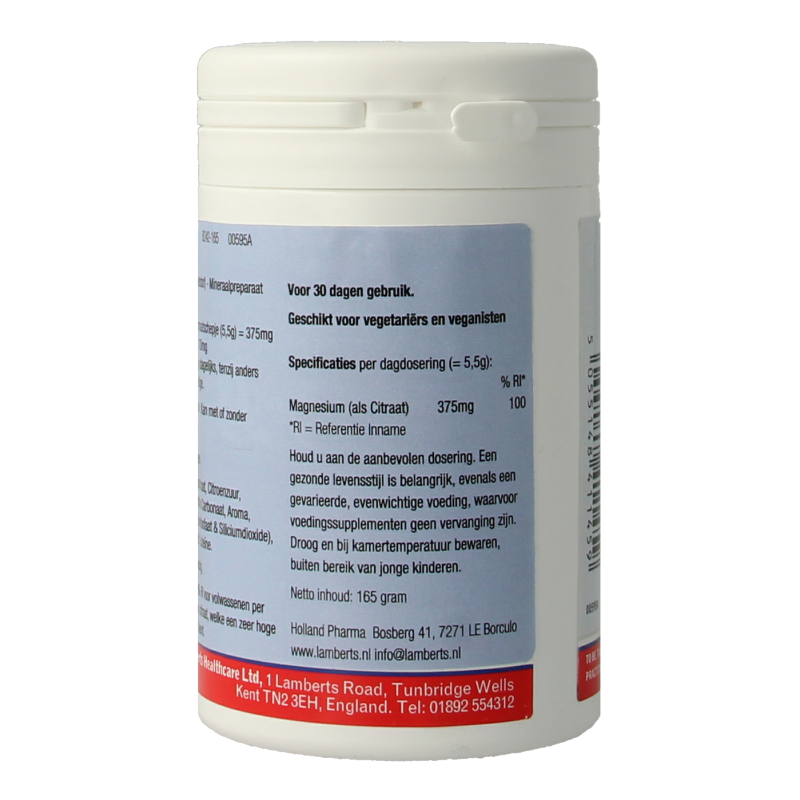 Lamberts MagAsorb (magnesium citraat) poeder 375mg 165 Gram