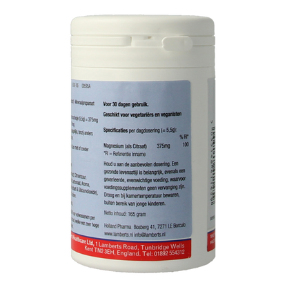 Lamberts MagAsorb (magnesium citraat) poeder 375mg 165 Gram