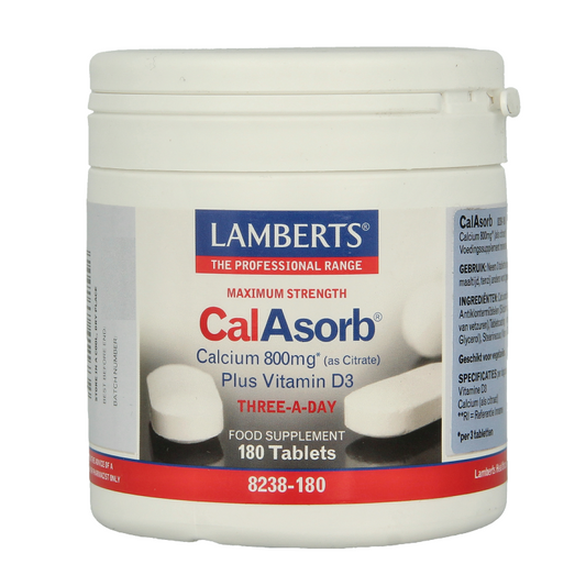Lamberts CalAsorb (calcium citraat) & Vitamine D3 180 Tabletten