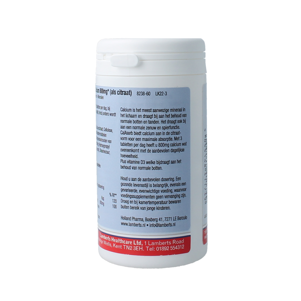 Lamberts Calasorb (calcium citraat) & Vitamine D3 60.00 Tabletten