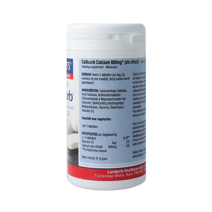 Lamberts Calasorb (calcium citraat) & Vitamine D3 60.00 Tabletten