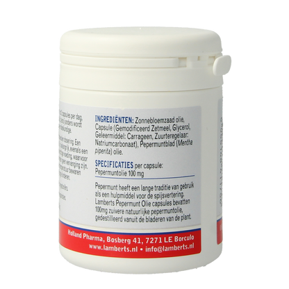 Lamberts Pepermuntolie 100mg 90.00 Capsules