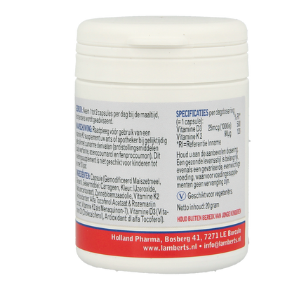 Lamberts Vitamine D3 1000IE en K2 90mcg 60 Capsules