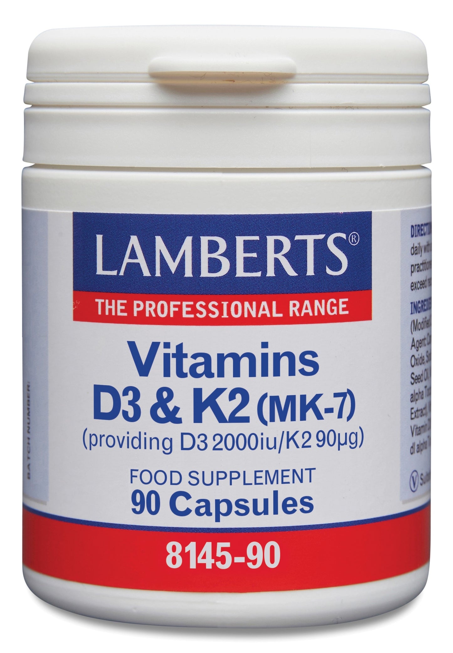 Lamberts Vitamine D3 2000IE en K2 90mcg 90.00 Capsules