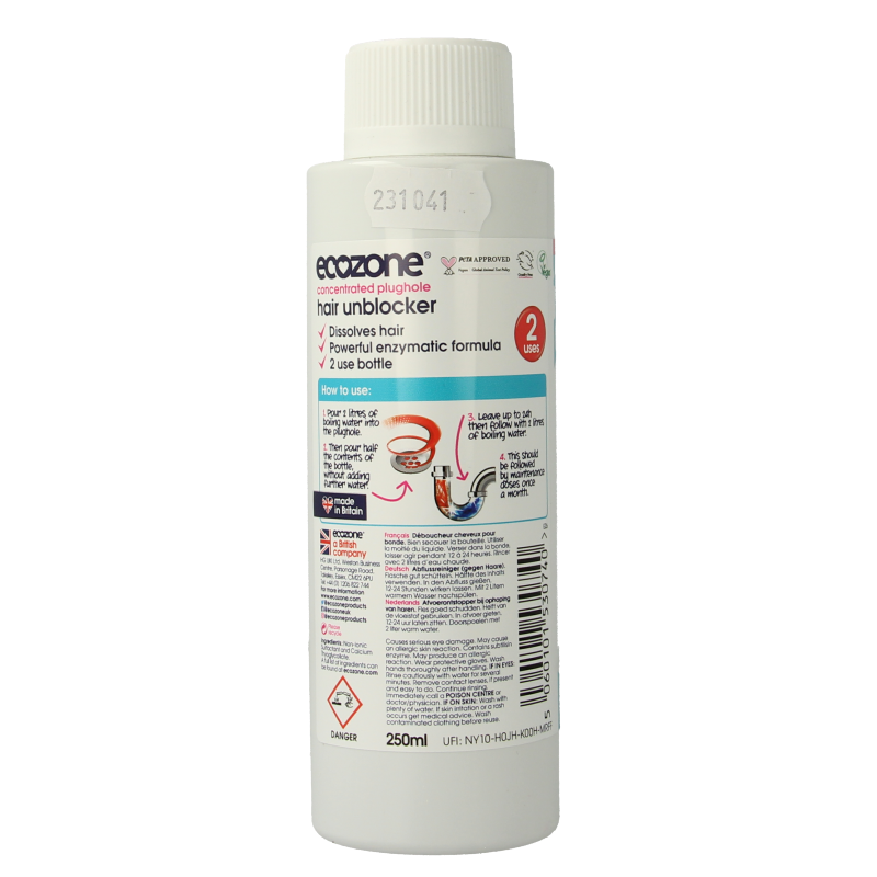 EcoZone Haaroplosser badkamerafvoer 250 Milliliter