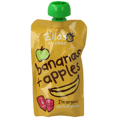 Ella's Kitchen Bananas & apples 4 maand knijpzak bio 120 Gram