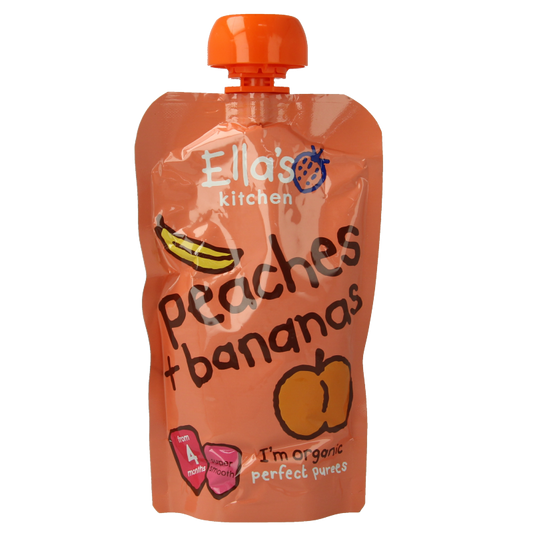 Ella's Kitchen Peaches & bananas 4 maand knijpzak bio 120 Gram