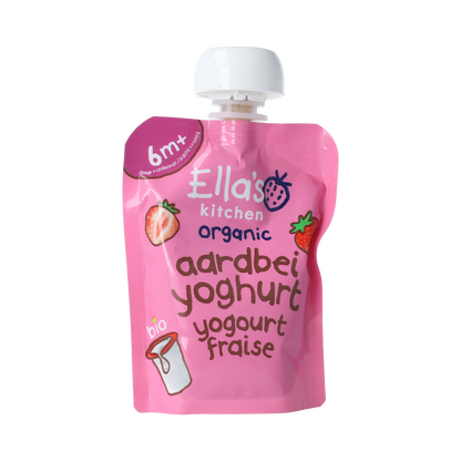 Ella's Kitchen Aardbei yoghurt griekse stijl 6+ maanden bio 90.00 Gram