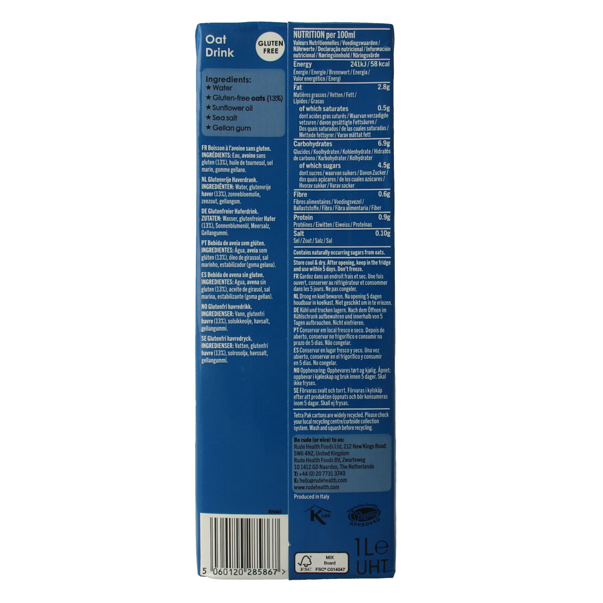 Rude Health Oat barista 1.00 Liter