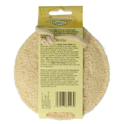 Loofco Douche en bad spons smiley bio 1.00 Stuks