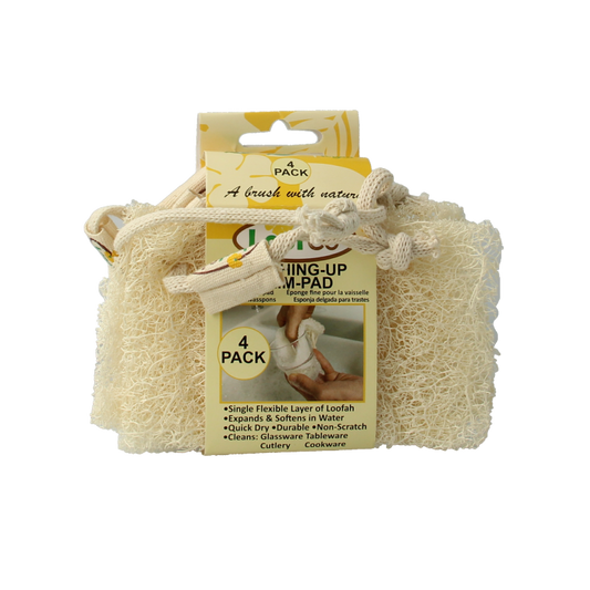 Loofco Schoonmaakspons loofah dun bio 4 Stuks