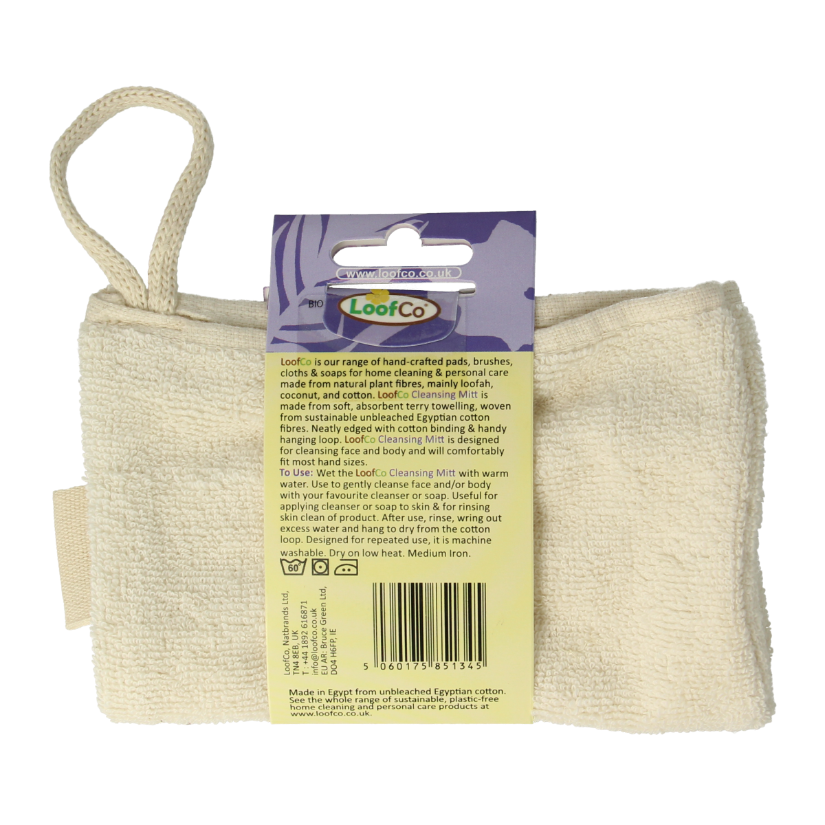 Loofco Washandje ongebleekt katoen bio 1.00 Stuks