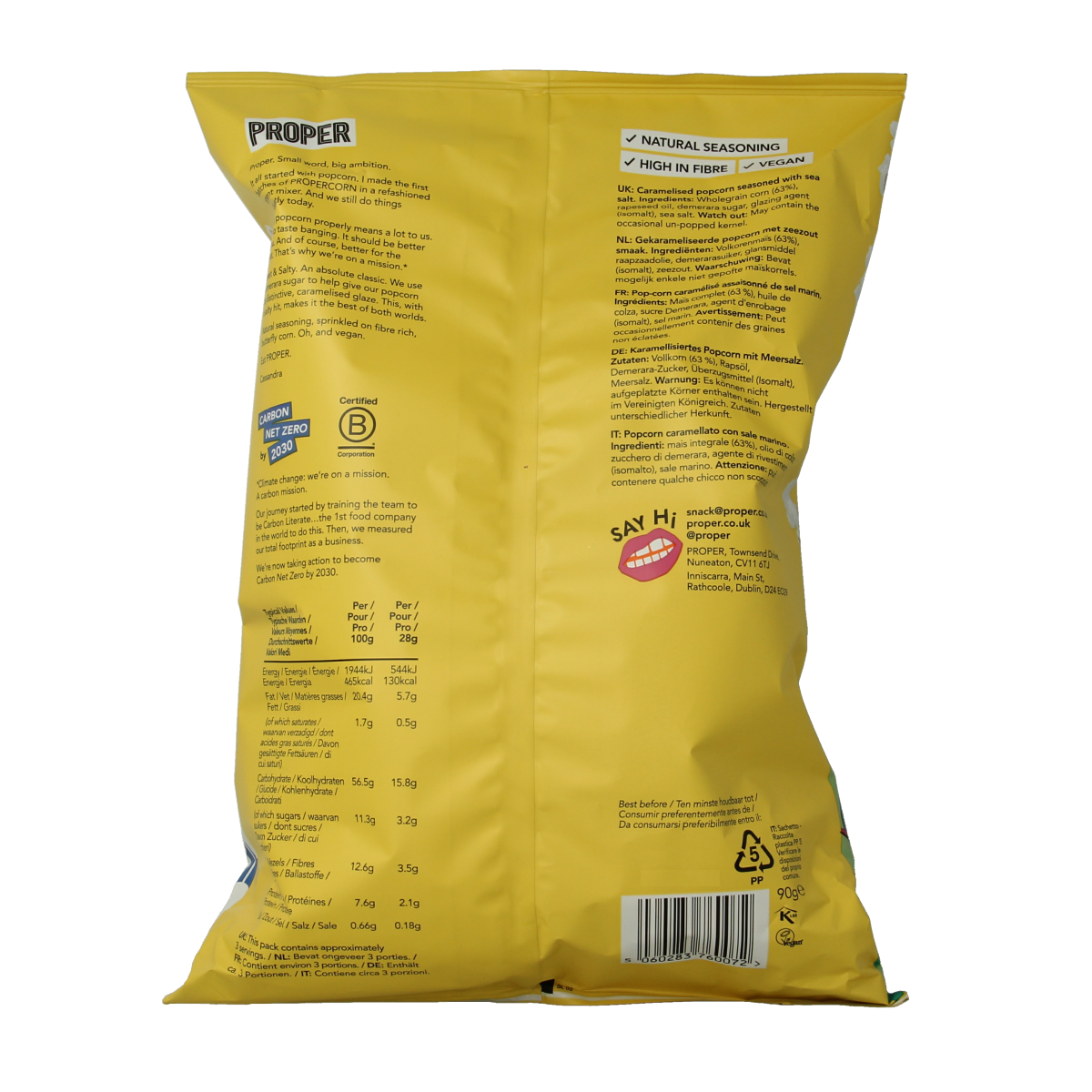 Proper Corn Popcorn sweet & salty 90.00 Gram
