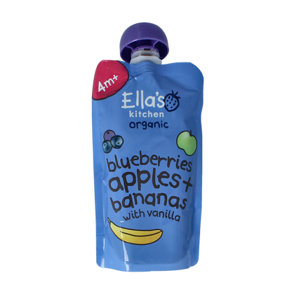 Ella's Kitchen Blueberries apples & bananas & vanille 4+ mnd bio 120.00 Gram