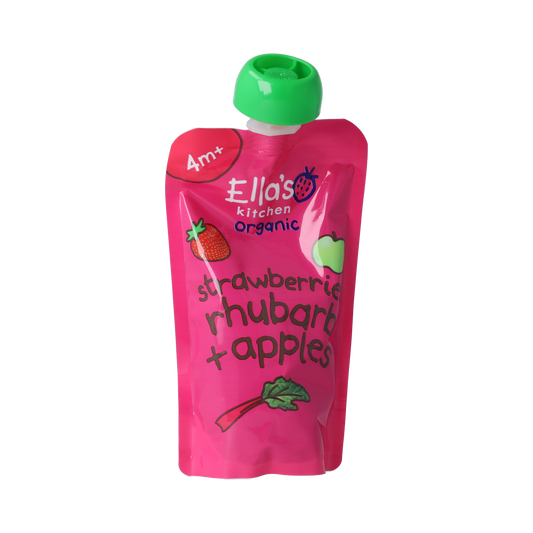 Ella's Kitchen Strawberry rhubarb & apples 4+ mnd knijpz bio 120.00 Gram