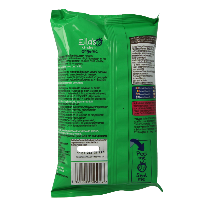 Ella's Kitchen Maize sticks tomato & basil 7m+ bio 16 Gram